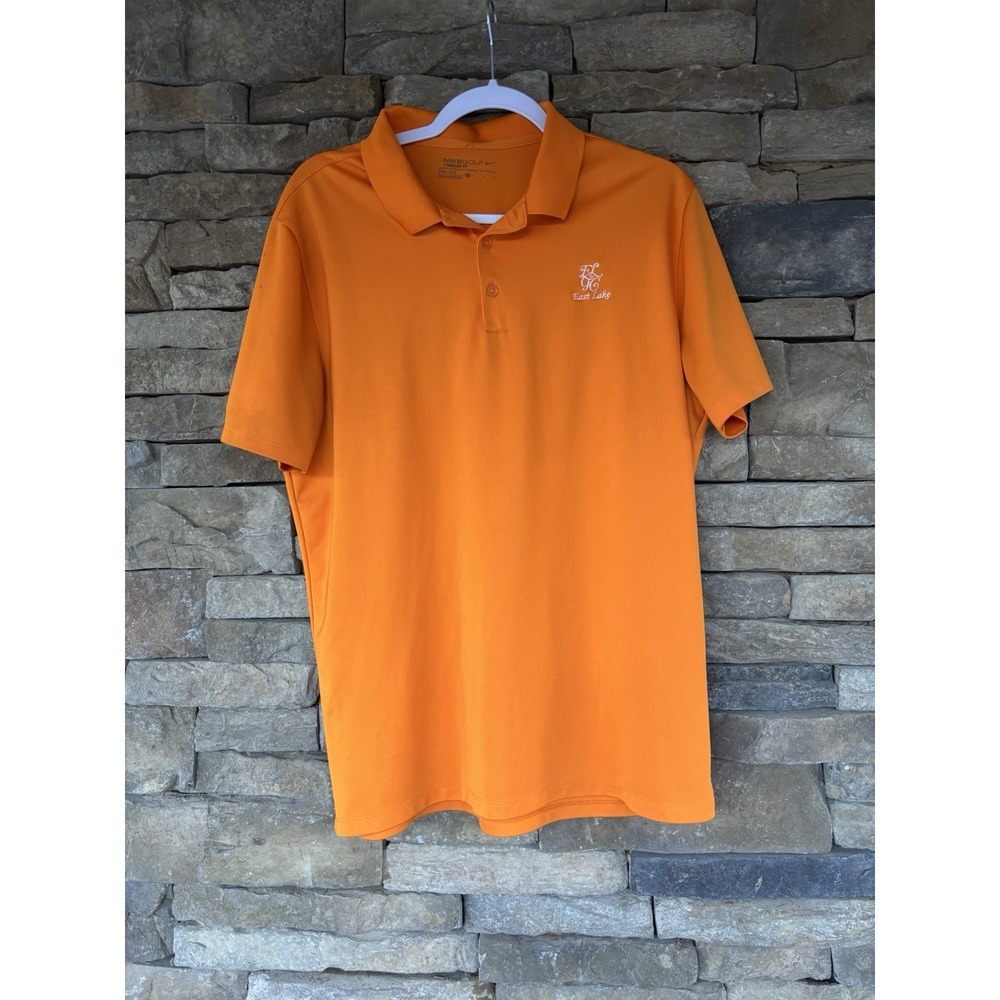 Nike Golf Fit Dry Polo Shirt Mens Size Adult L Orange‎ Short Sleeve Original Fit